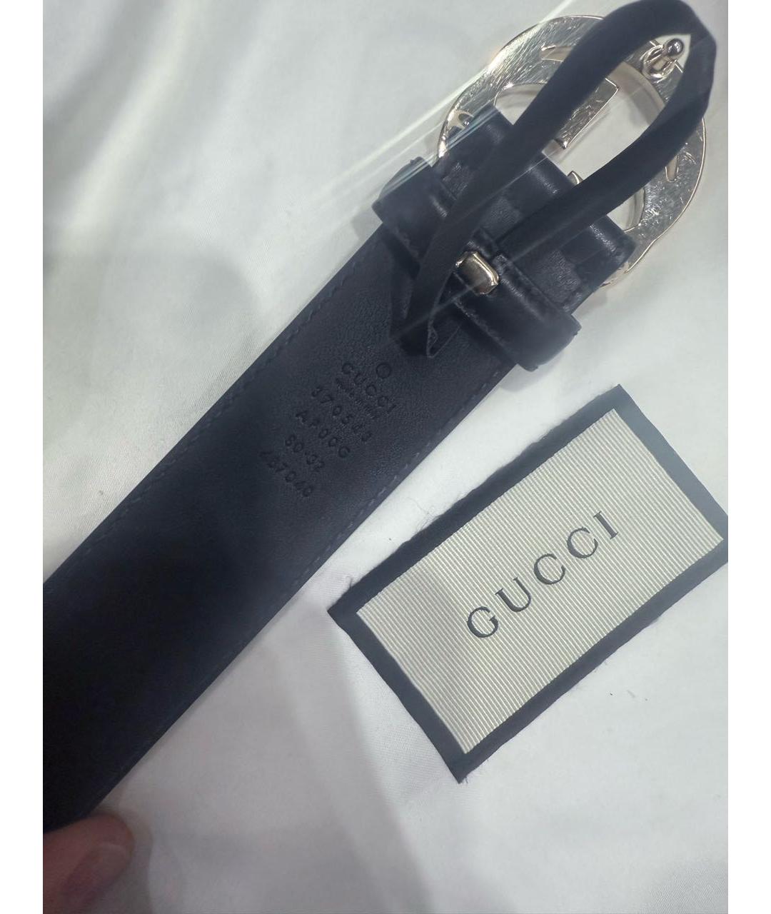 GUCCI Черный кожаный ремень, фото 2