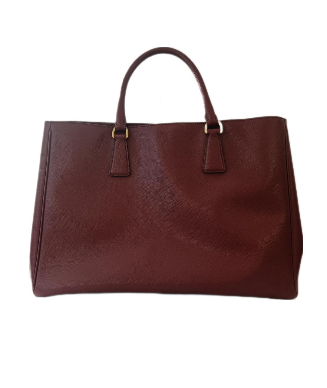 PRADA Бордовая кожаная сумка тоут, фото 3