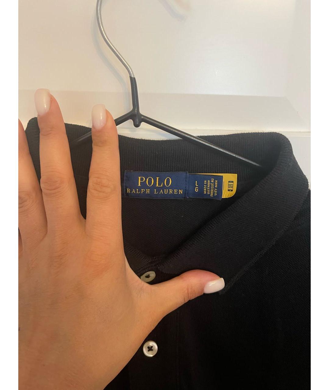 POLO RALPH LAUREN Черное хлопковое повседневное платье, фото 3