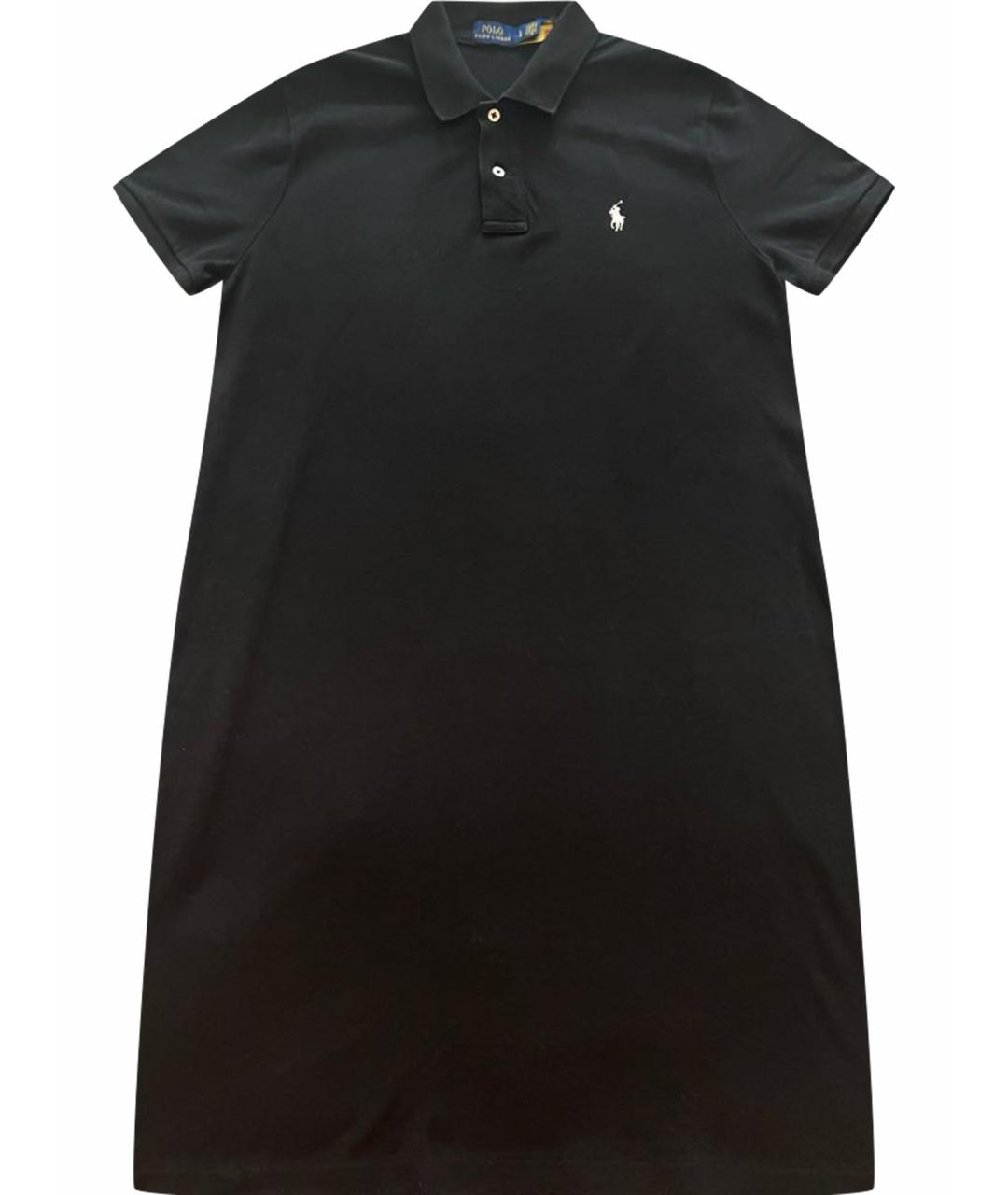 POLO RALPH LAUREN Черное хлопковое повседневное платье, фото 1