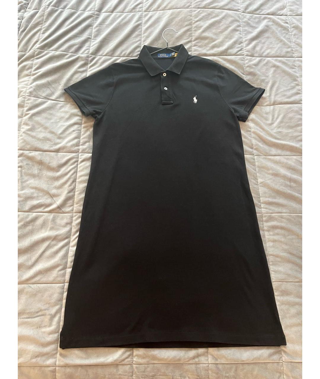 POLO RALPH LAUREN Черное хлопковое повседневное платье, фото 4