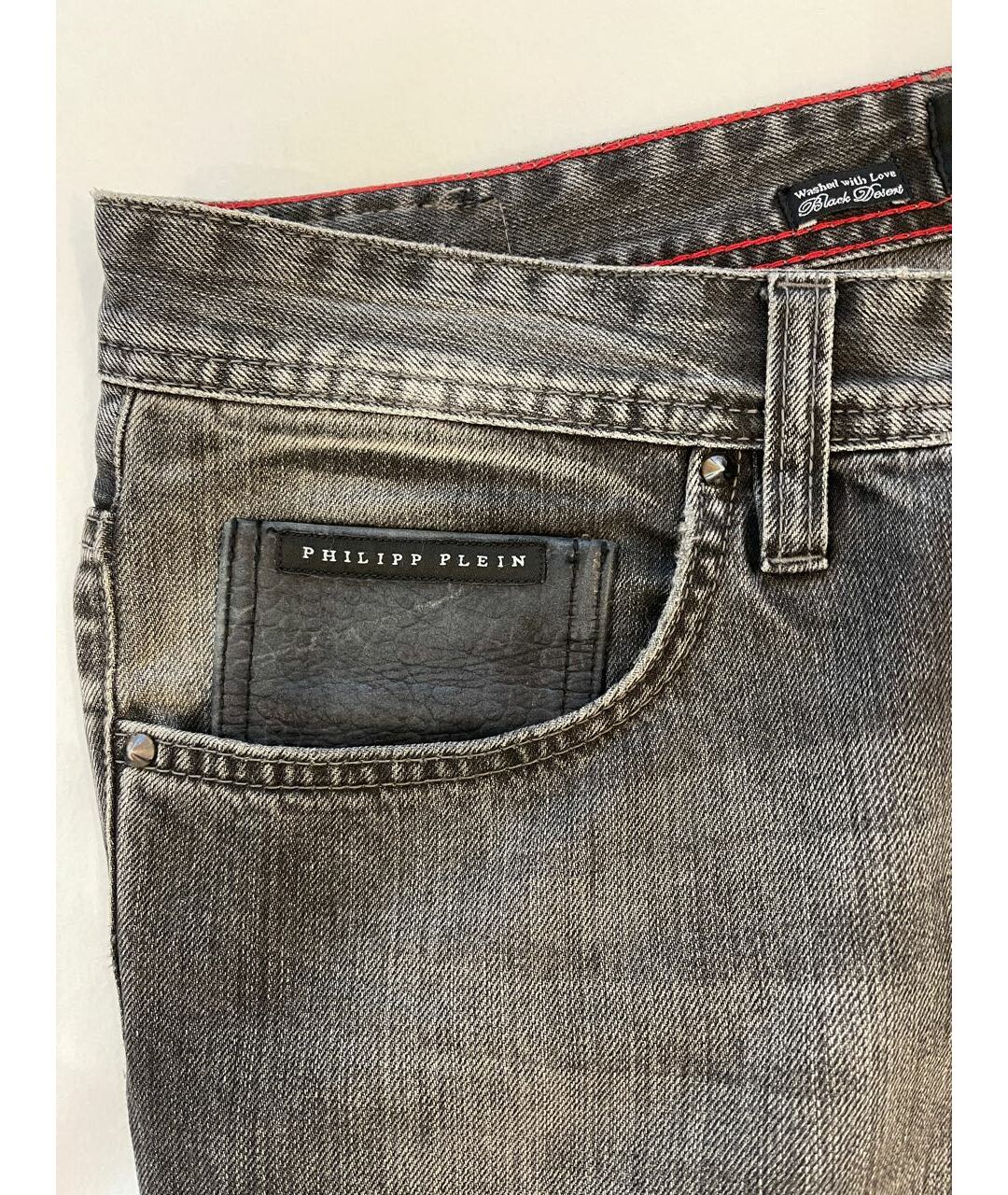 PHILIPP PLEIN Серые хлопковые прямые джинсы, фото 5