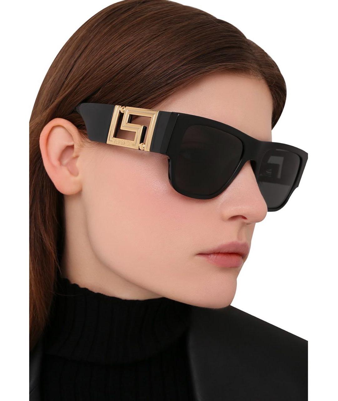 VERSACE Черные пластиковые солнцезащитные очки, фото 4