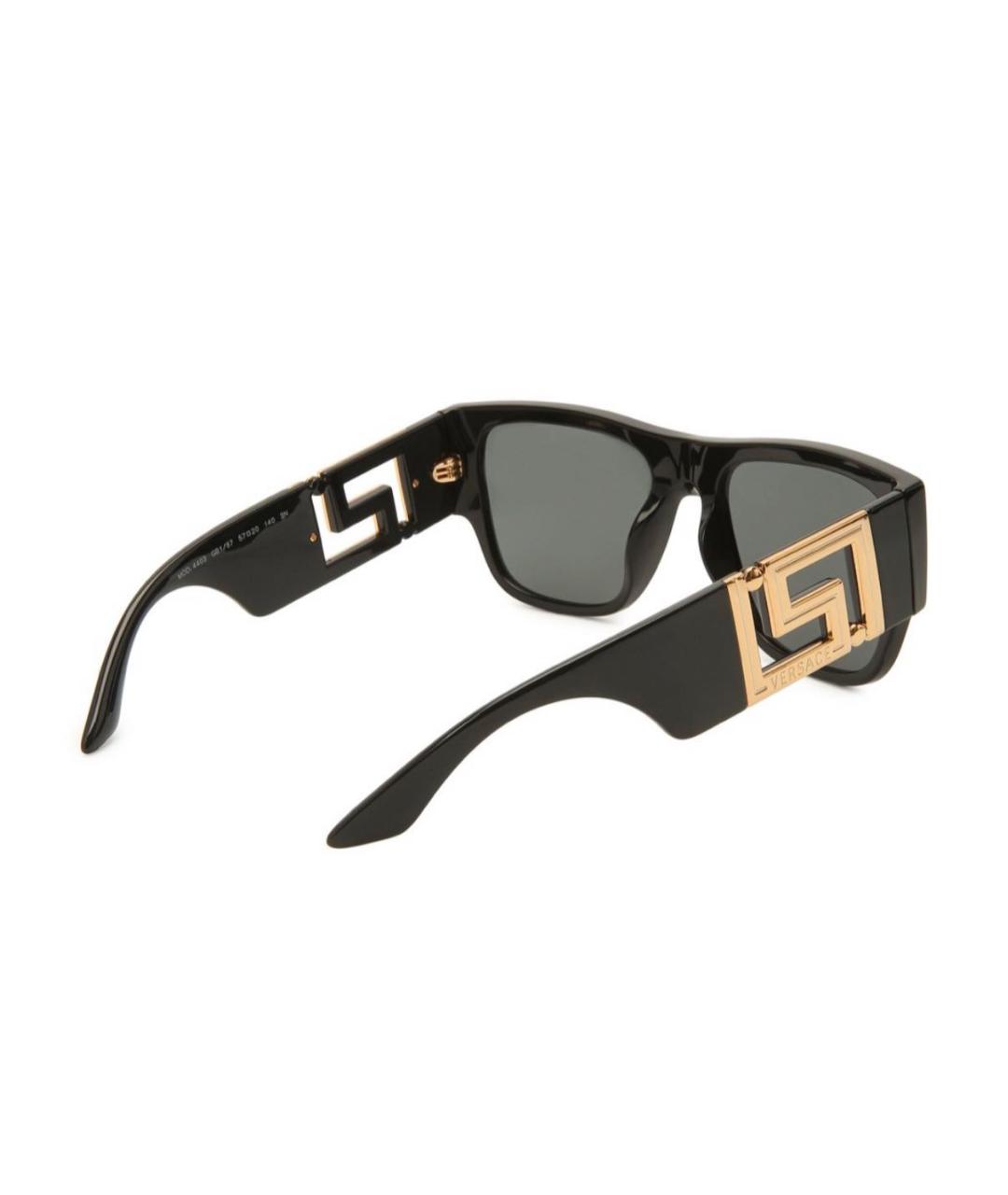 VERSACE Черные пластиковые солнцезащитные очки, фото 3