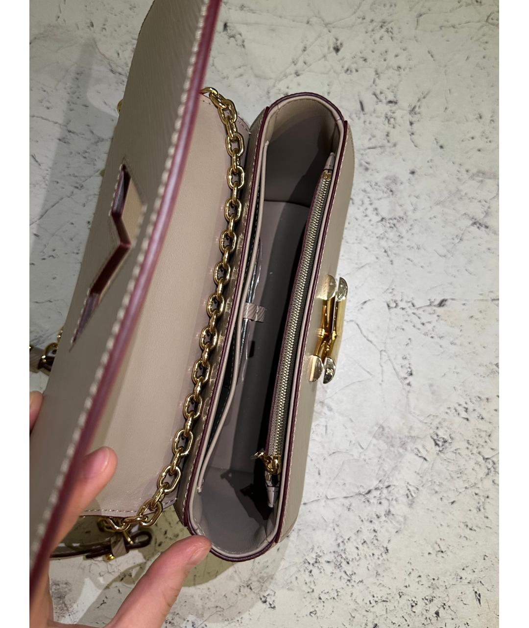 LOUIS VUITTON Бежевая кожаная сумка через плечо, фото 4