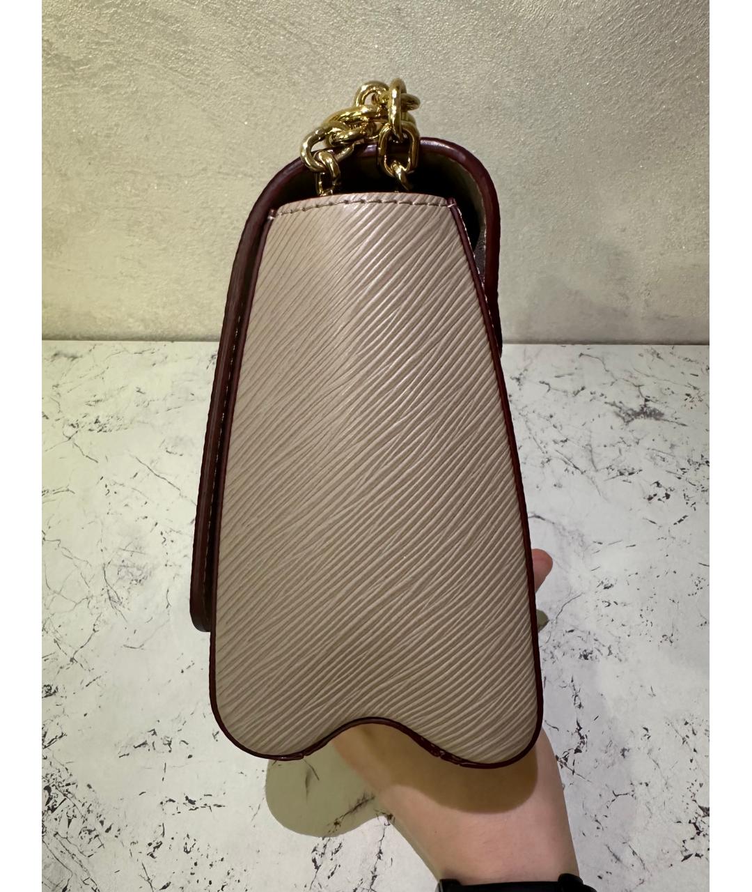 LOUIS VUITTON Бежевая кожаная сумка через плечо, фото 6