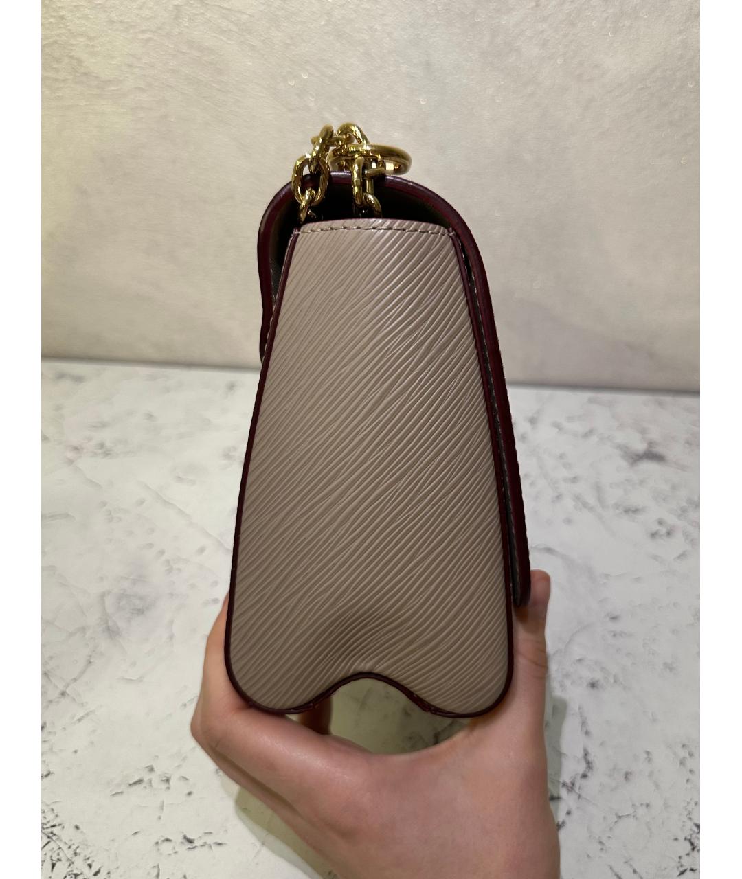 LOUIS VUITTON Бежевая кожаная сумка через плечо, фото 5