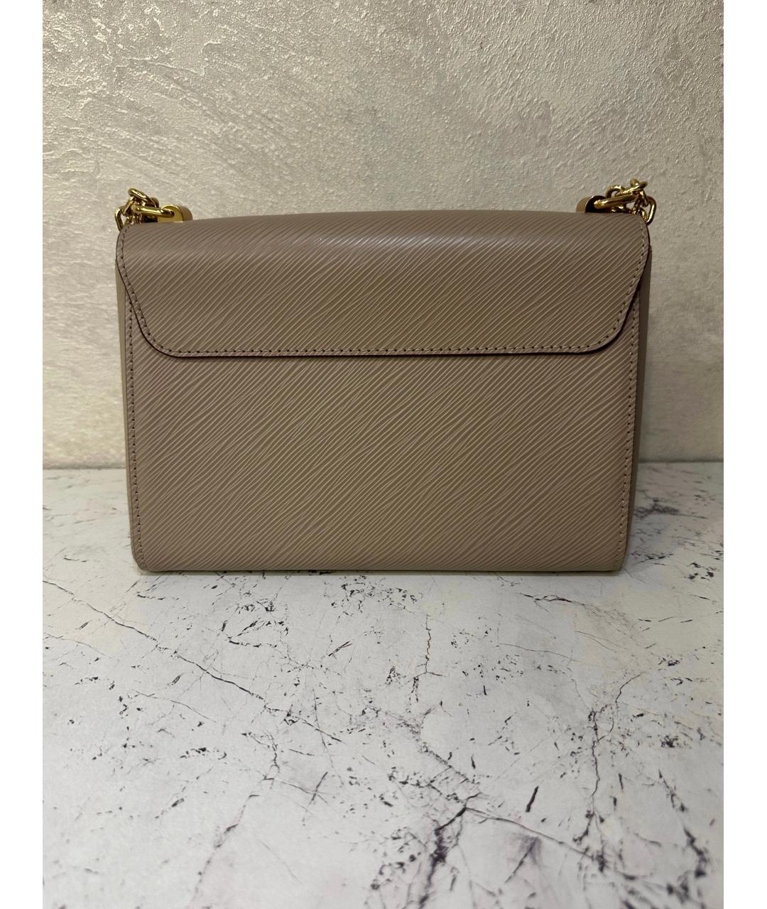 LOUIS VUITTON Бежевая кожаная сумка через плечо, фото 3