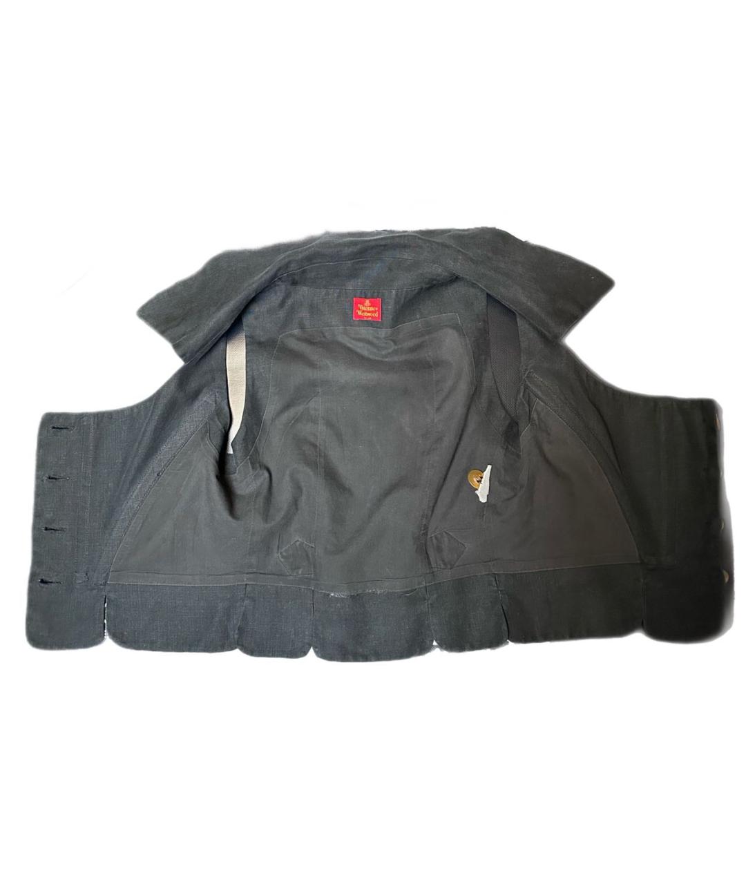 VIVIENNE WESTWOOD Антрацитовый льняной корсет, фото 5