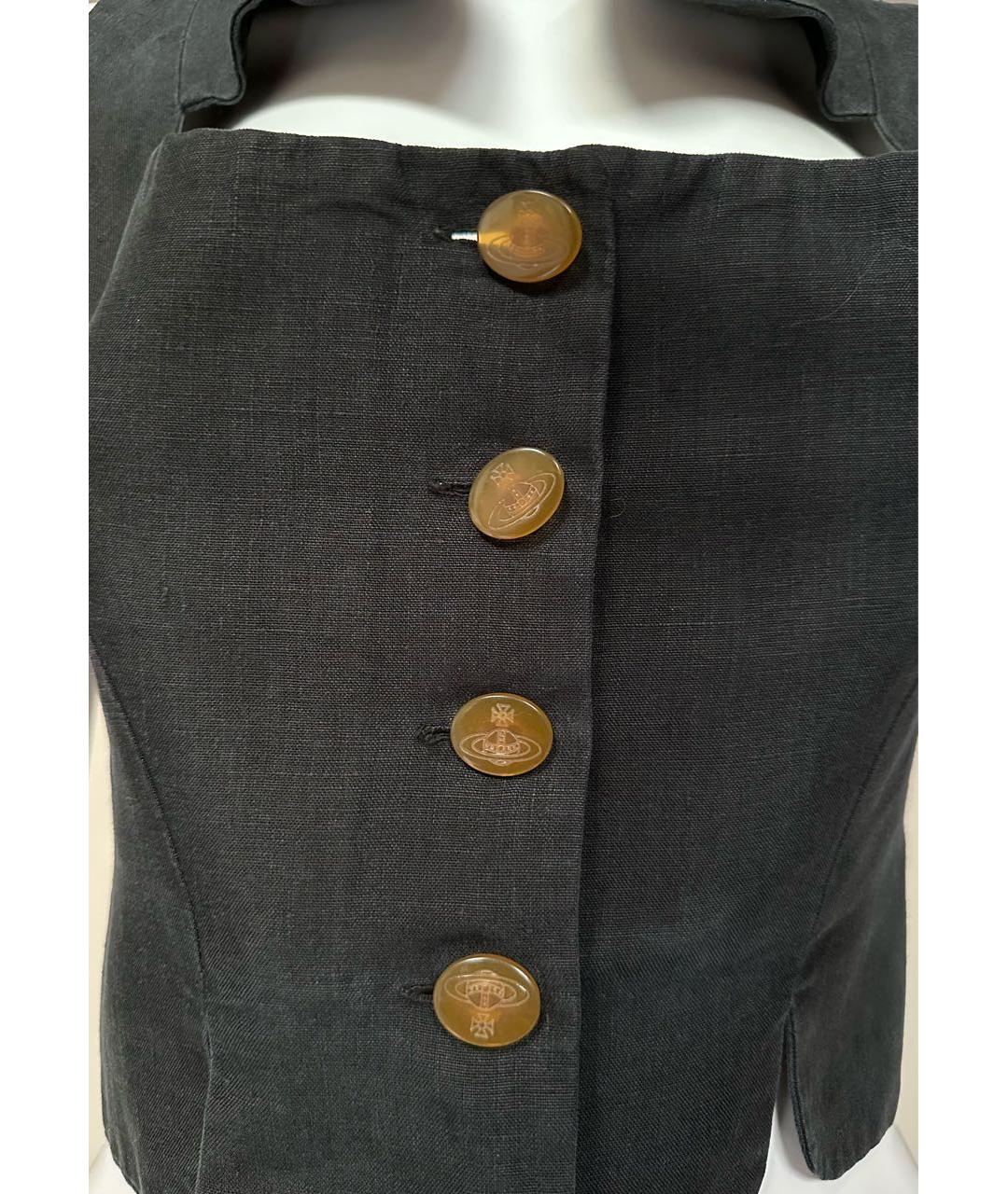 VIVIENNE WESTWOOD Антрацитовый льняной корсет, фото 3