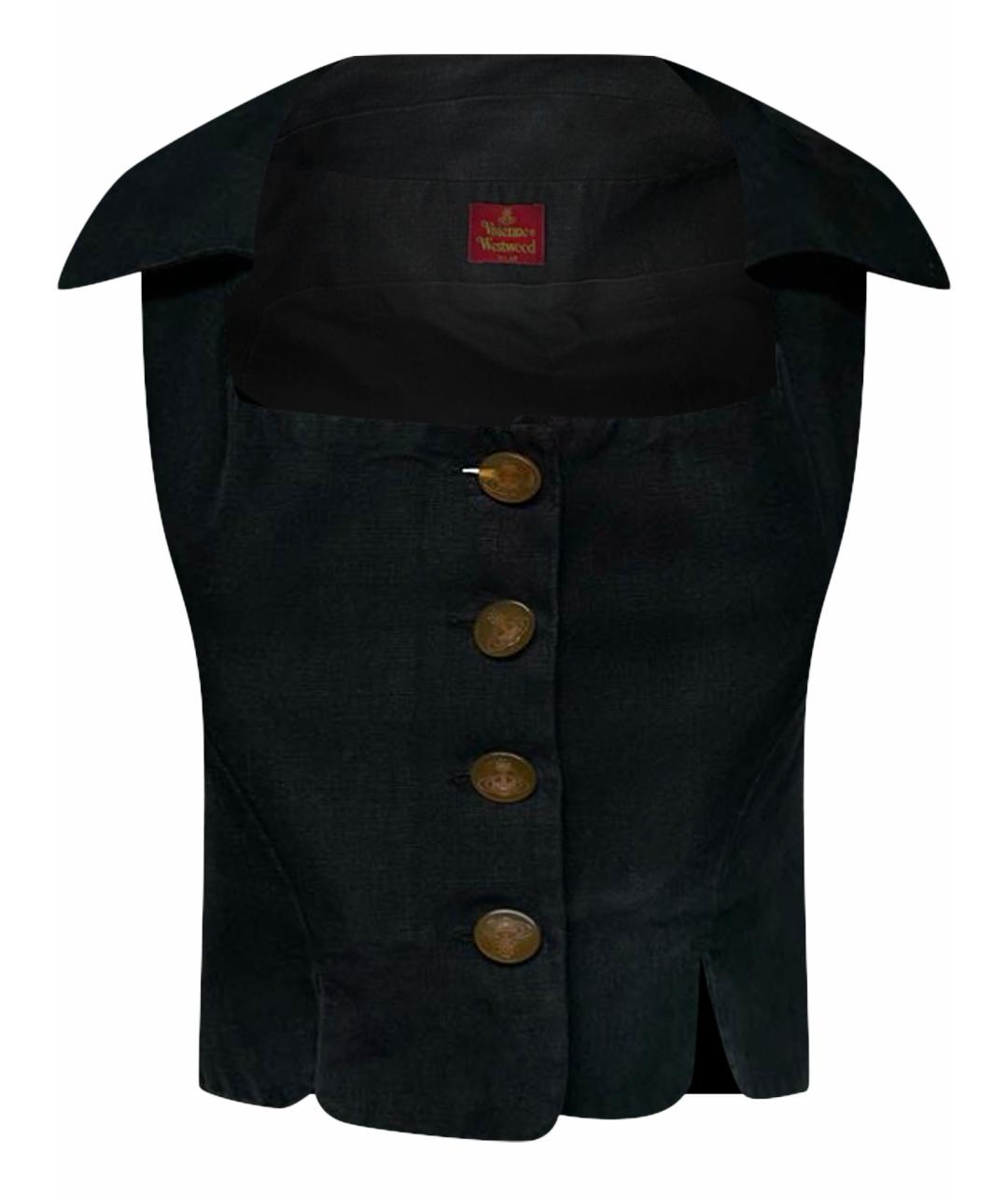 VIVIENNE WESTWOOD Антрацитовый льняной корсет, фото 1