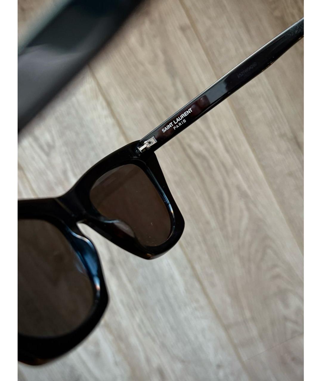 SAINT LAURENT Черные пластиковые солнцезащитные очки, фото 4