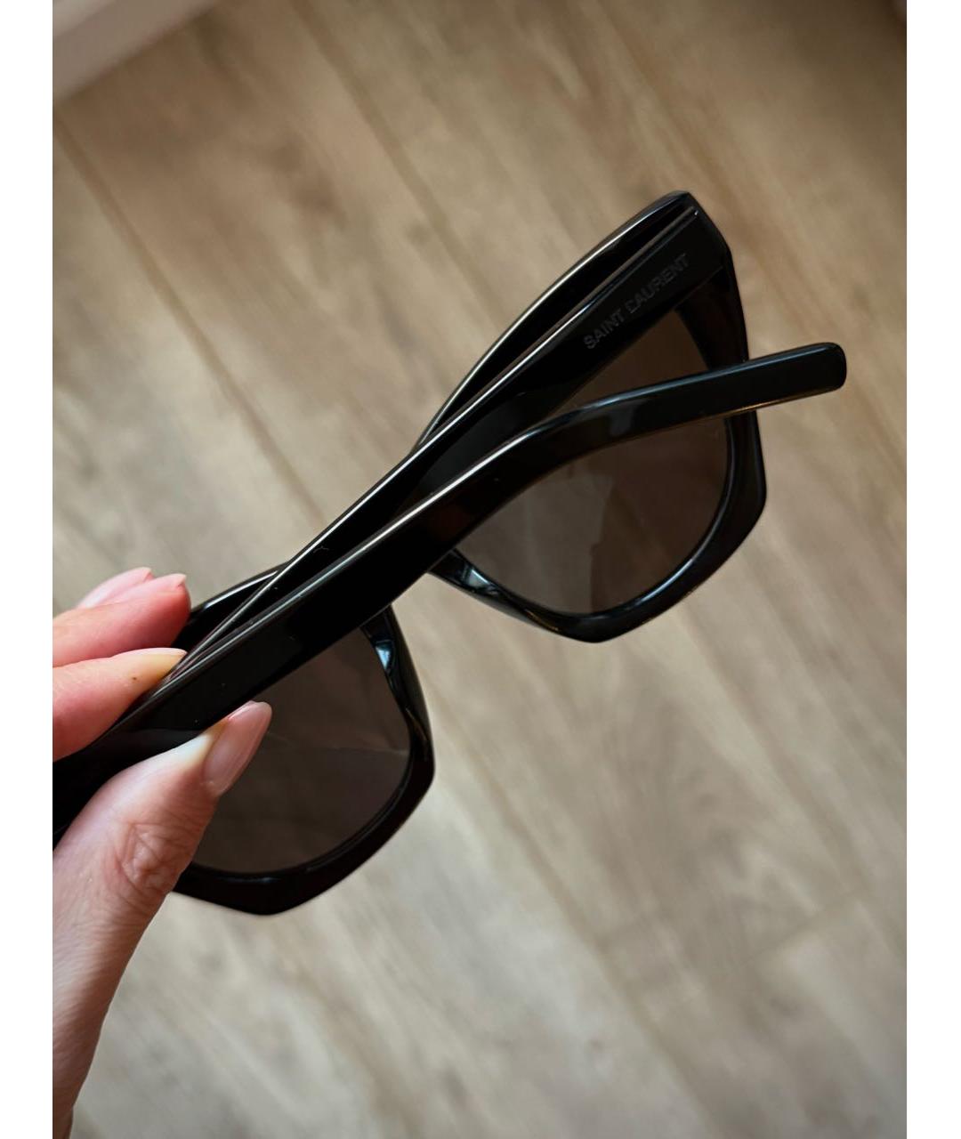 SAINT LAURENT Черные пластиковые солнцезащитные очки, фото 2