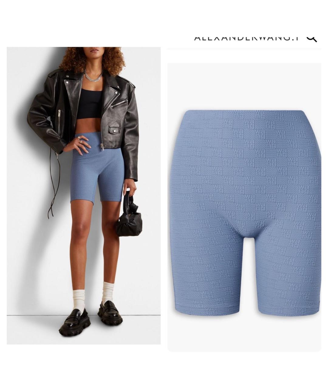 ALEXANDER WANG Голубые леггинсы и велосипедки, фото 3