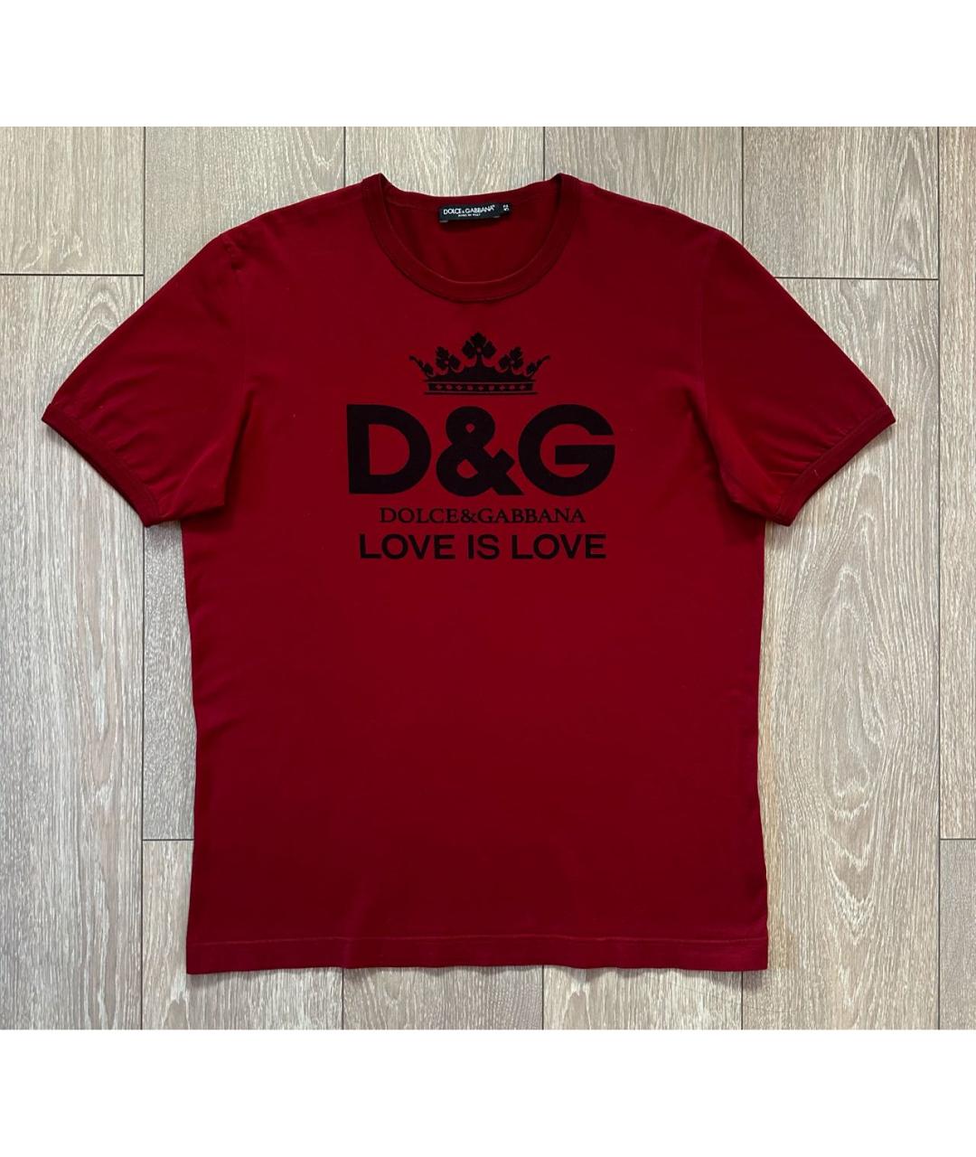 DOLCE&GABBANA Красная хлопковая футболка, фото 4