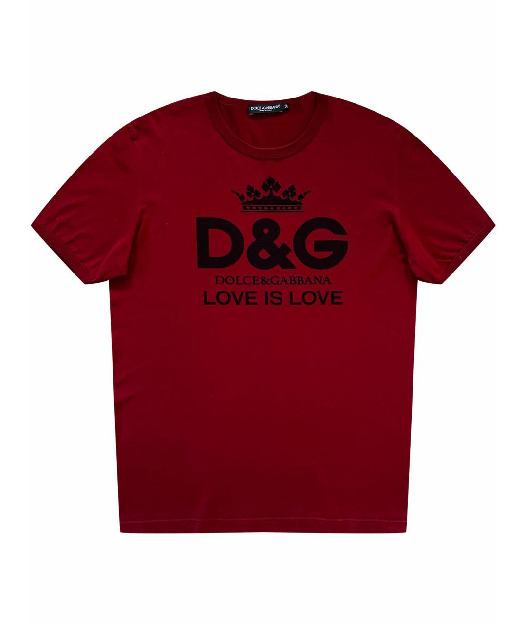 DOLCE&GABBANA Красная хлопковая футболка, фото 1