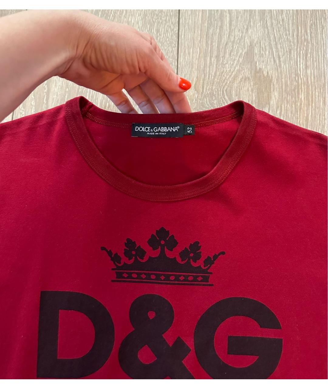 DOLCE&GABBANA Красная хлопковая футболка, фото 3