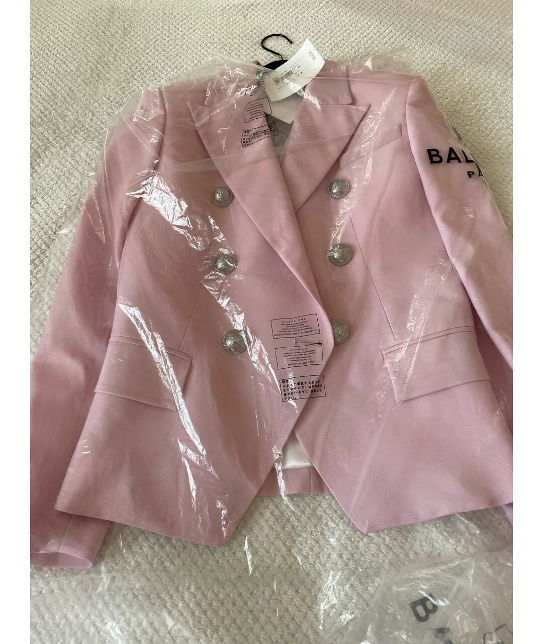 BALMAIN Розовый шерстяной жакет/пиджак, фото 3