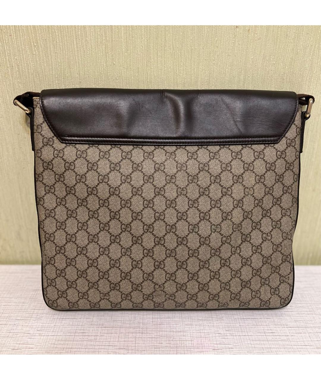 GUCCI Коричневая жаккардовая сумка на плечо, фото 3