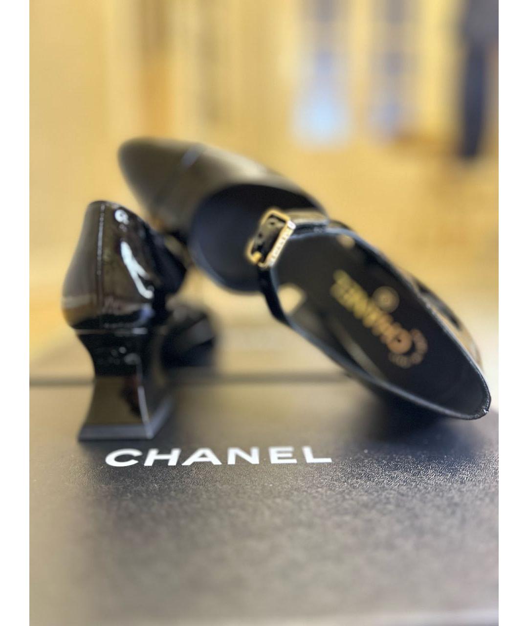 CHANEL Черные туфли из лакированной кожи, фото 6
