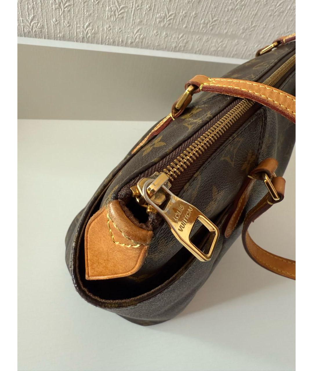 LOUIS VUITTON Коричневая кожаная сумка тоут, фото 4