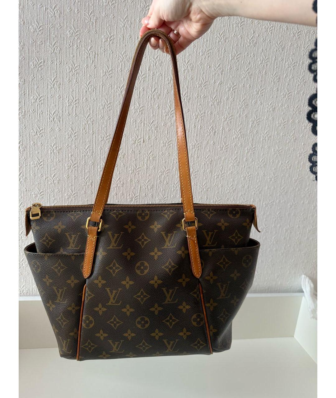 LOUIS VUITTON Коричневая кожаная сумка тоут, фото 2