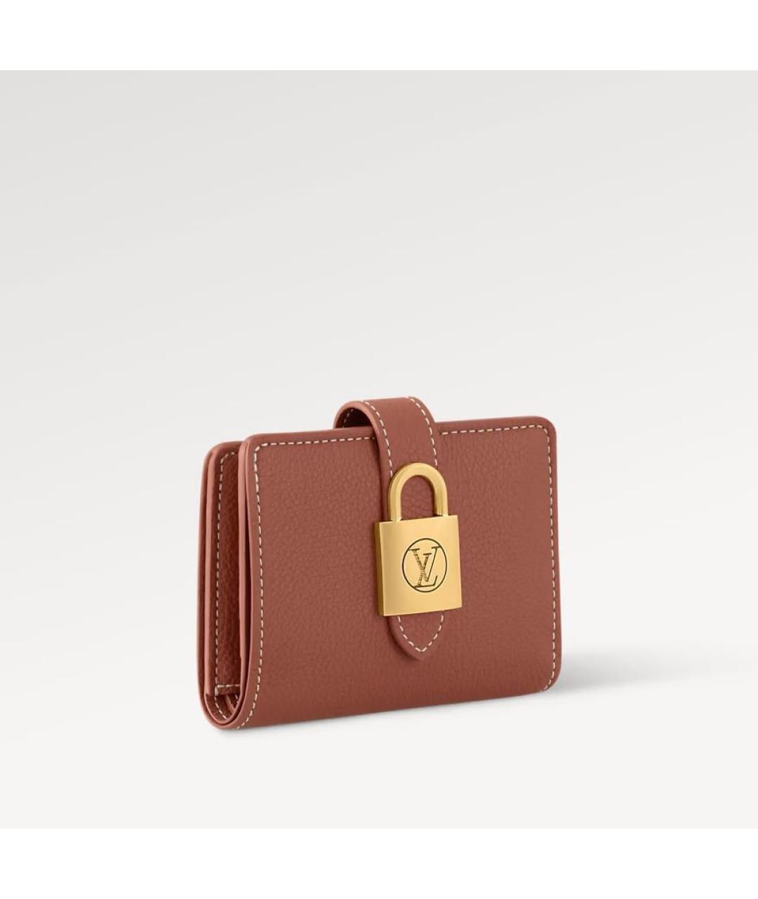 LOUIS VUITTON Коричневый кожаный кошелек, фото 2