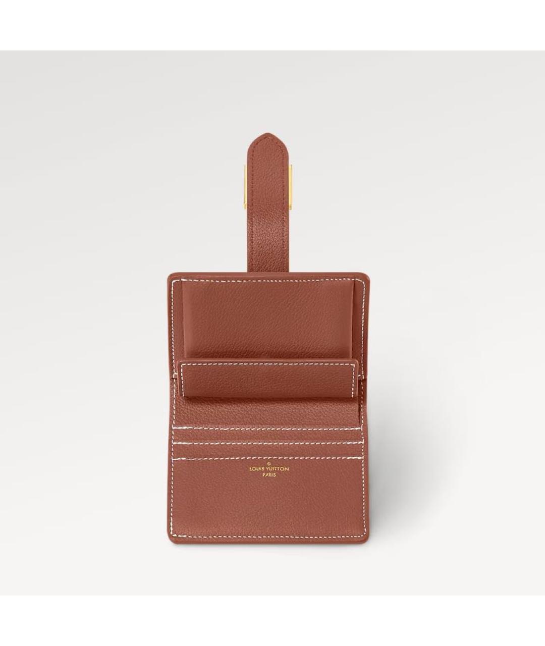 LOUIS VUITTON Коричневый кожаный кошелек, фото 3