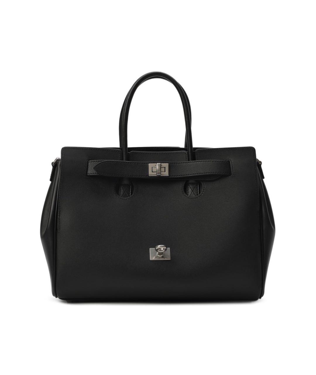 BALENCIAGA Черная кожаная сумка с короткими ручками, фото 1