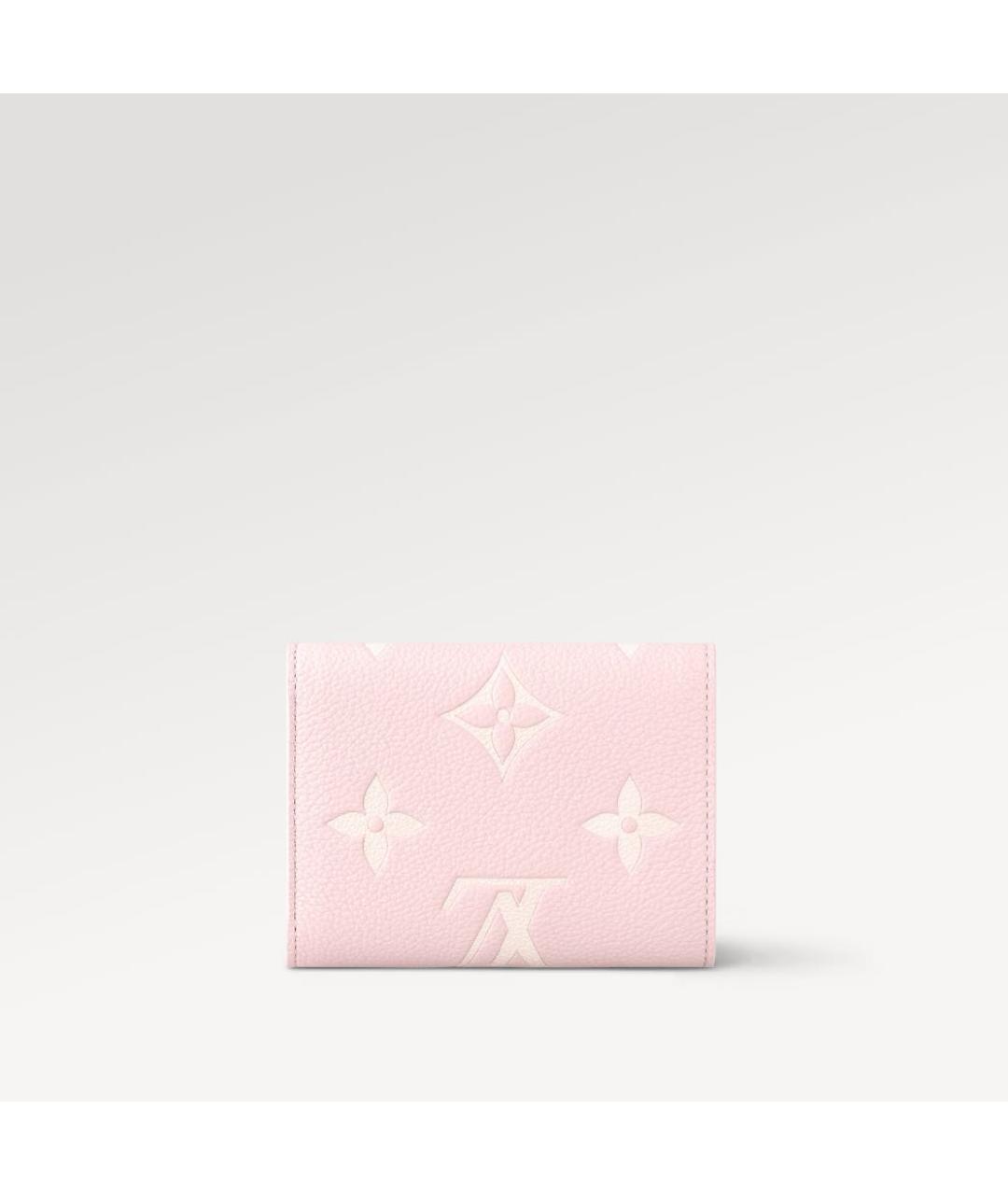 LOUIS VUITTON Розовый кожаный кошелек, фото 4