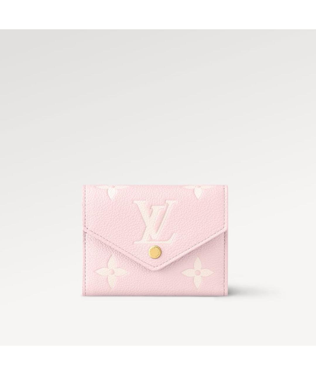 LOUIS VUITTON Розовый кожаный кошелек, фото 6