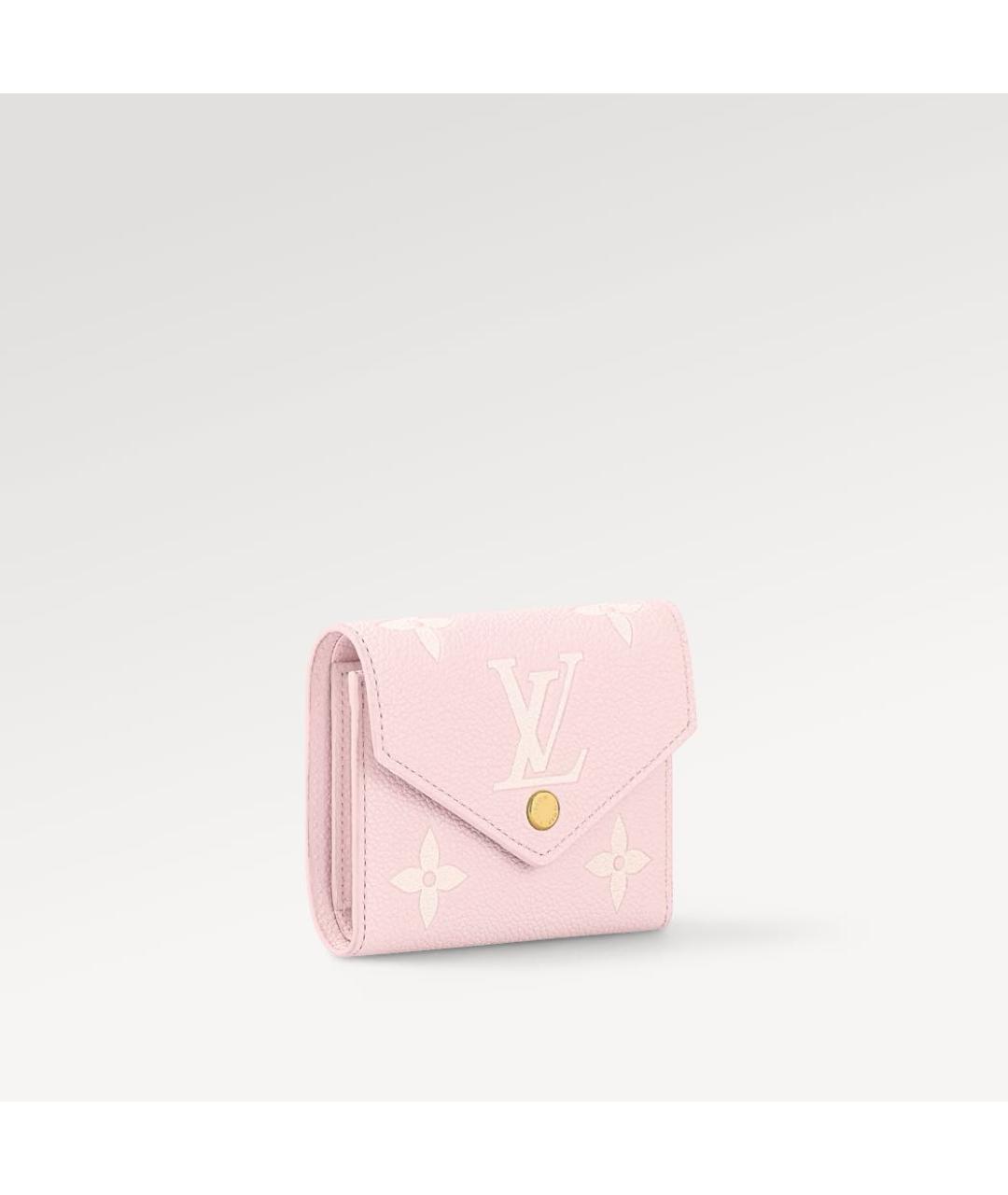 LOUIS VUITTON Розовый кожаный кошелек, фото 2