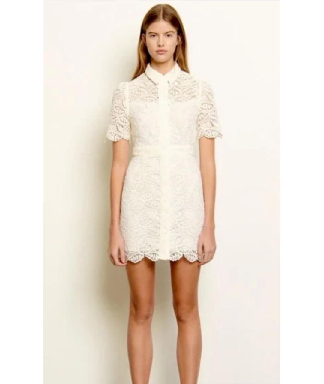 SANDRO Белое полиэстеровое платье, фото 3