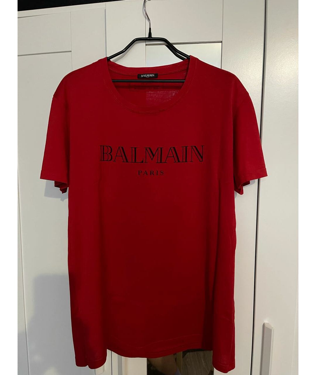 BALMAIN Красная хлопковая футболка, фото 5