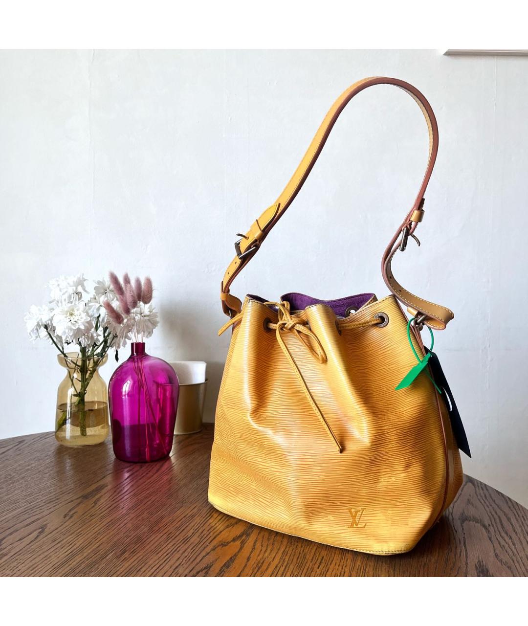 LOUIS VUITTON Желтая кожаная сумка через плечо, фото 2