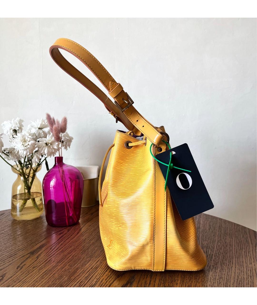 LOUIS VUITTON Желтая кожаная сумка через плечо, фото 4