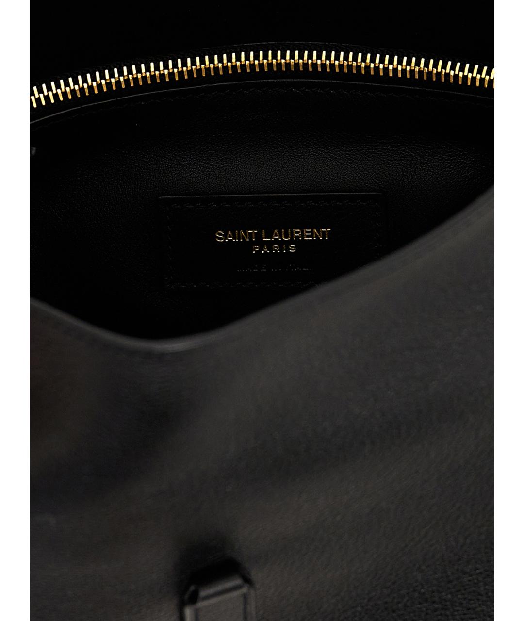 SAINT LAURENT Черная кожаная сумка тоут, фото 4