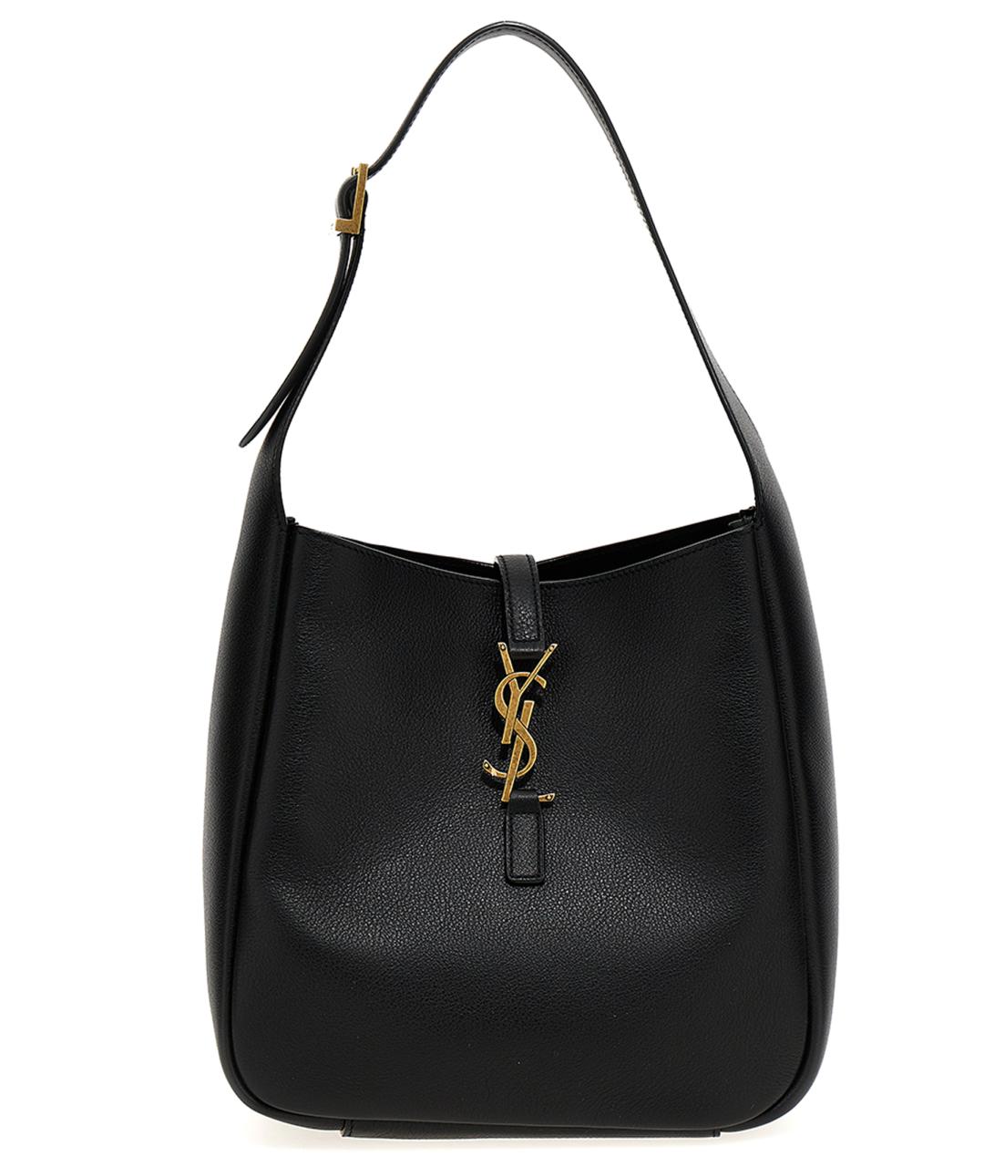 SAINT LAURENT Черная кожаная сумка тоут, фото 1