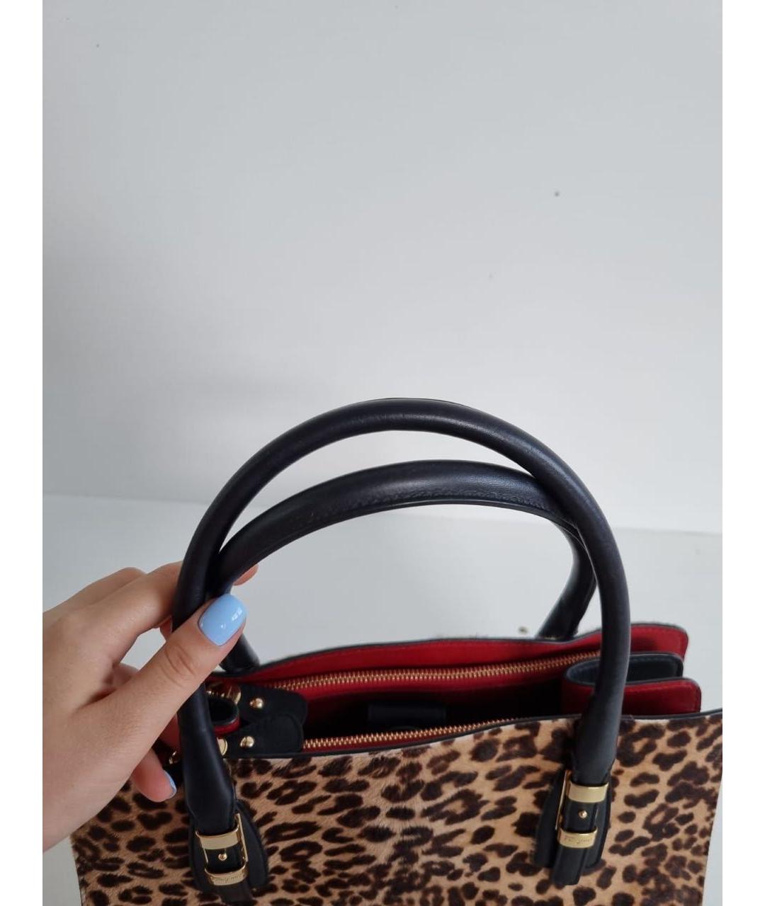 FERRAGAMO Коричневая замшевая сумка с короткими ручками, фото 6
