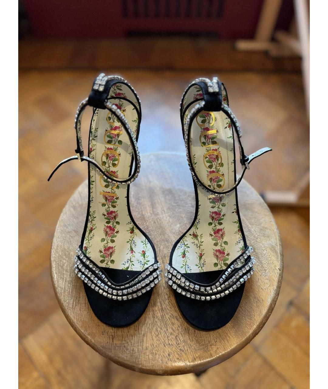 GUCCI Черные замшевые босоножки, фото 2