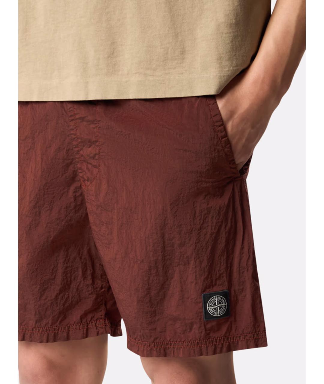 STONE ISLAND Бордовые шорты, фото 3