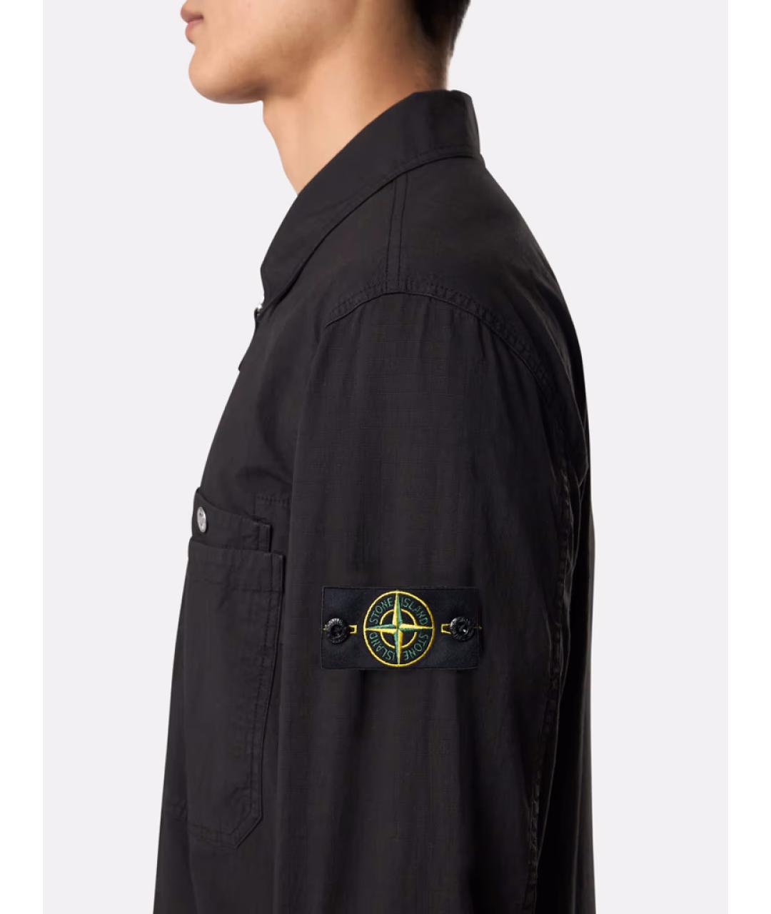 STONE ISLAND Черная синтетическая куртка, фото 3