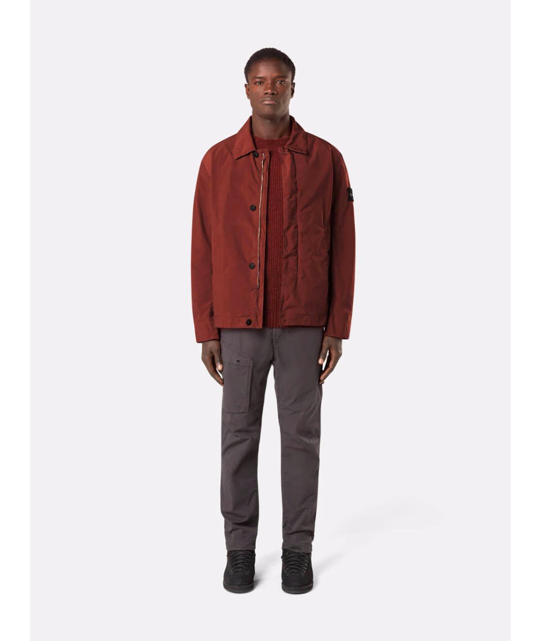 STONE ISLAND Бордовая синтетическая куртка, фото 2