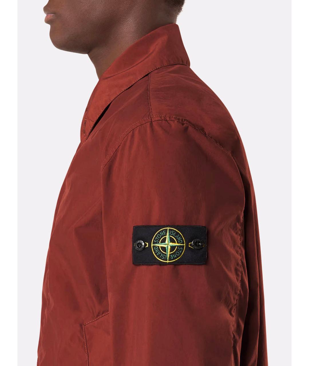 STONE ISLAND Бордовая синтетическая куртка, фото 4
