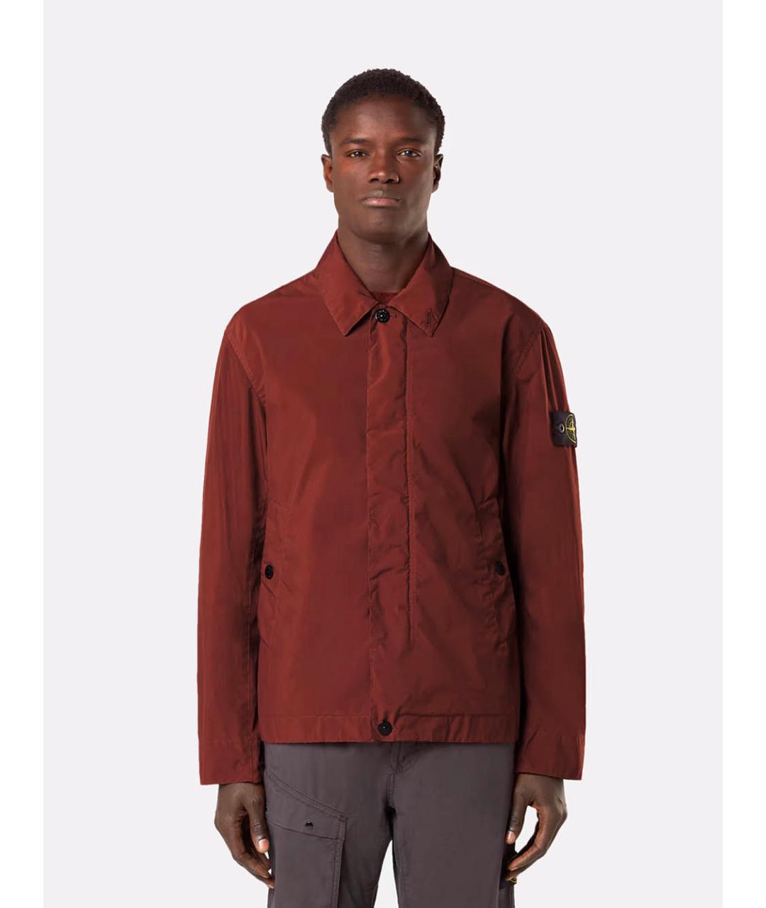 STONE ISLAND Бордовая синтетическая куртка, фото 3