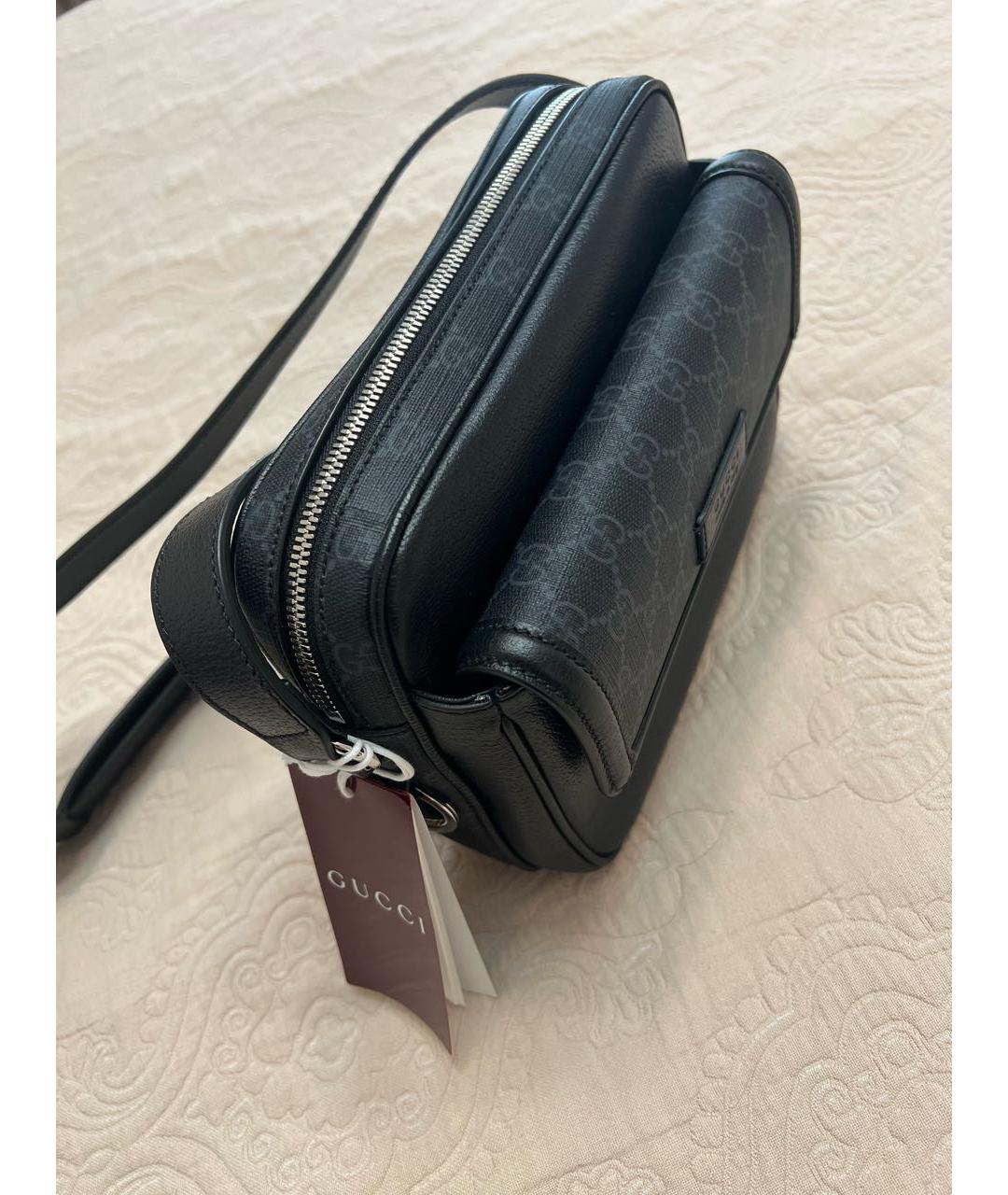 GUCCI Черная кожаная сумка на плечо, фото 2