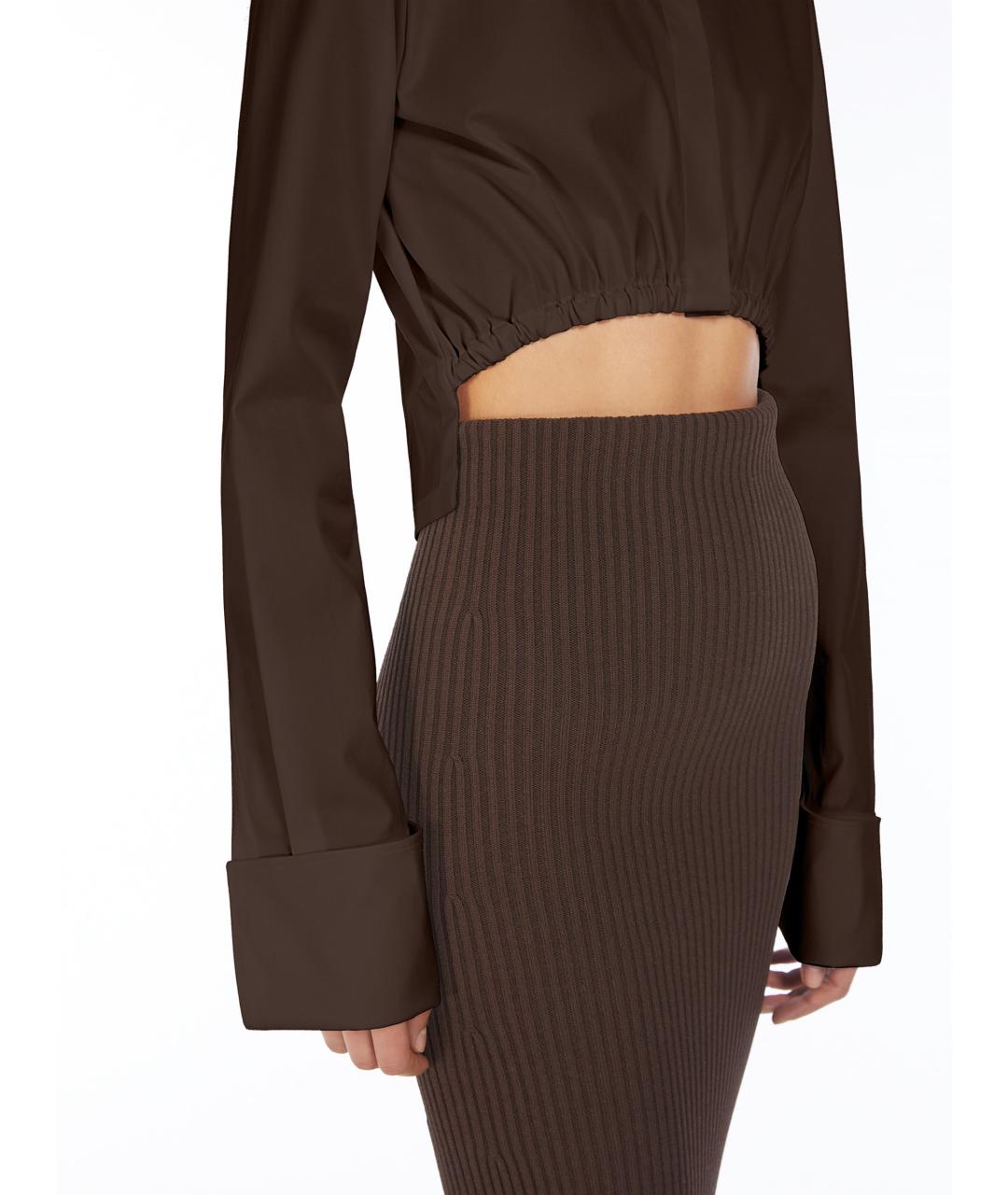 MAX MARA Коричневая хлопковая блузы, фото 5