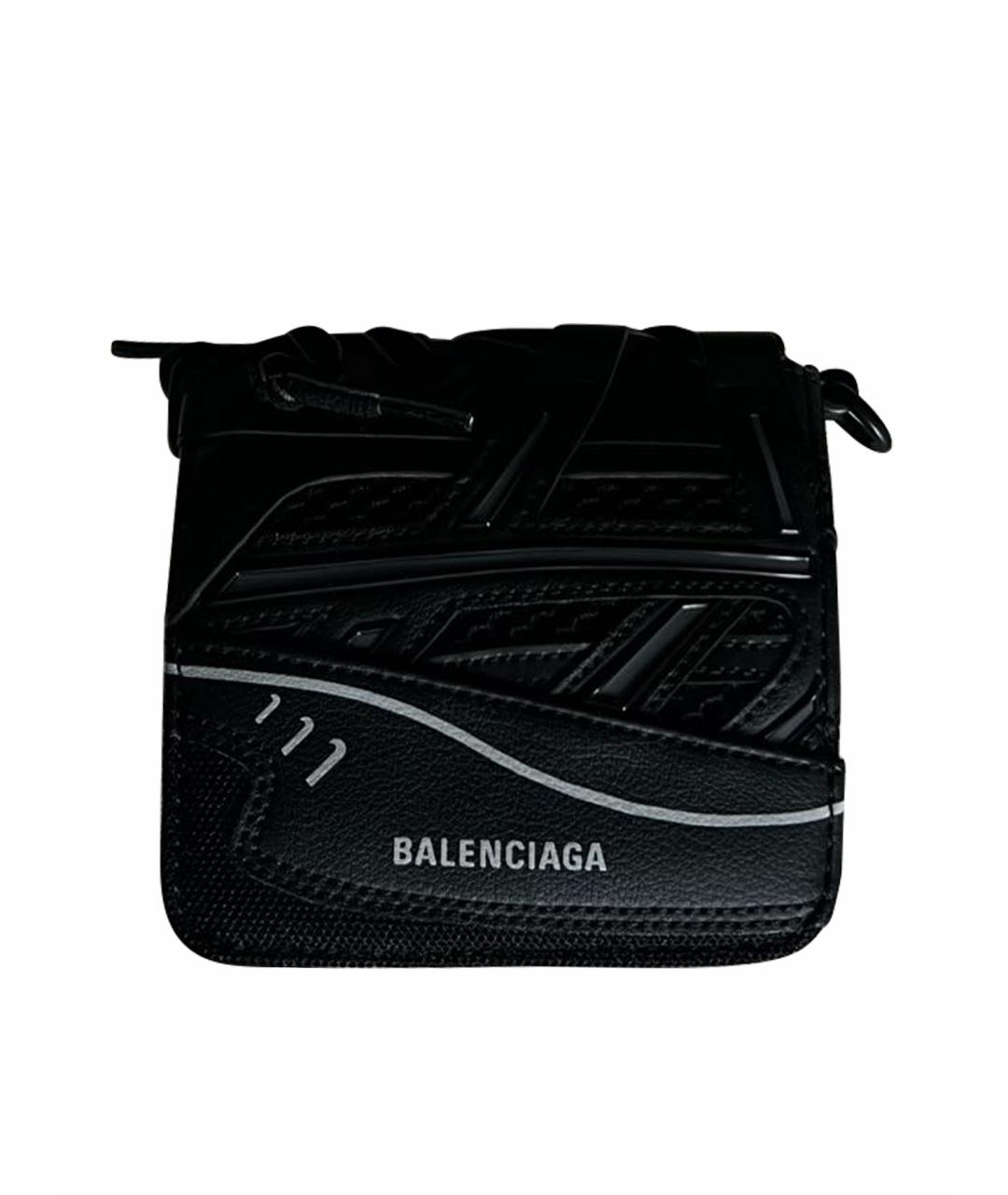 BALENCIAGA Черная кожаная сумка через плечо, фото 1