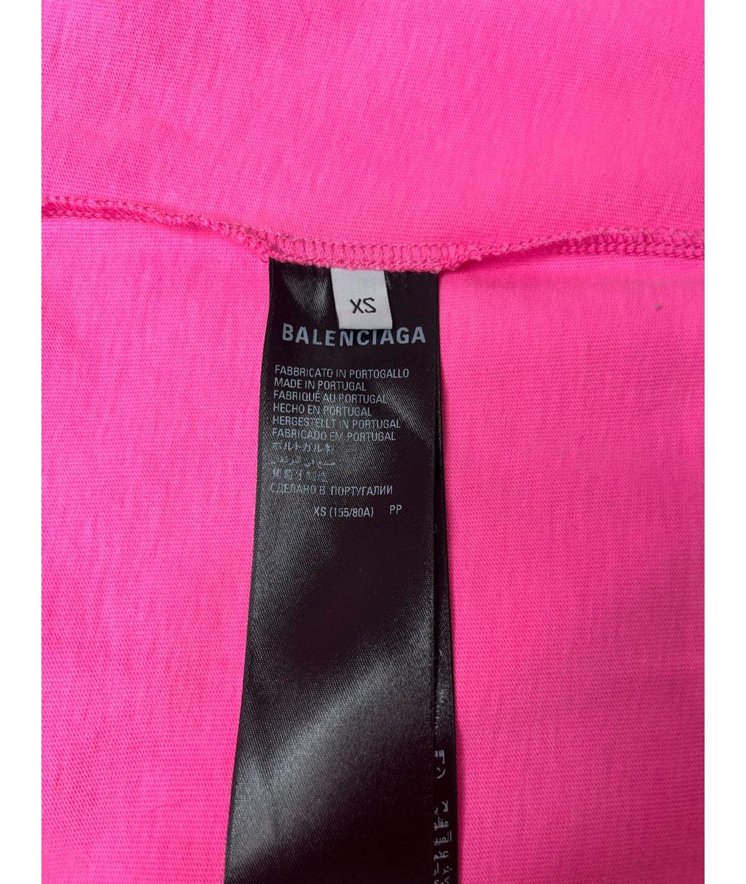 BALENCIAGA Розовая хлопковая футболка, фото 6