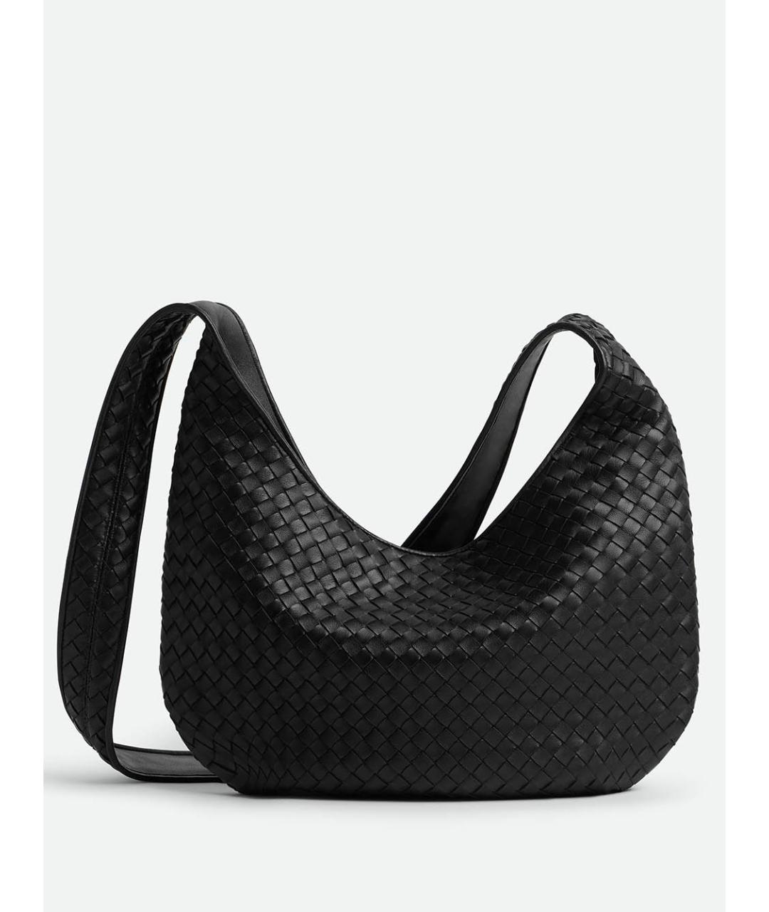 BOTTEGA VENETA Черная кожаная сумка на плечо, фото 5